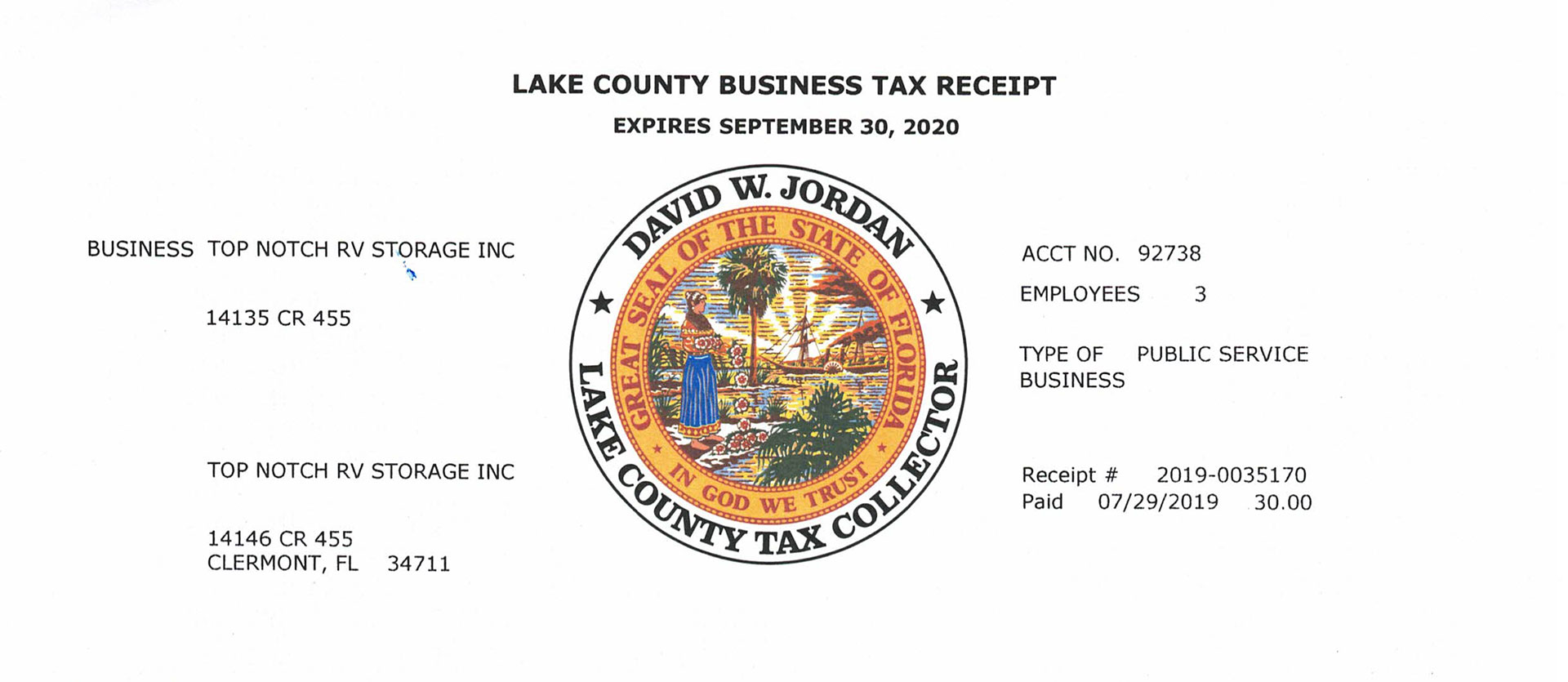 Top Notch RV Storage Clermont Florida